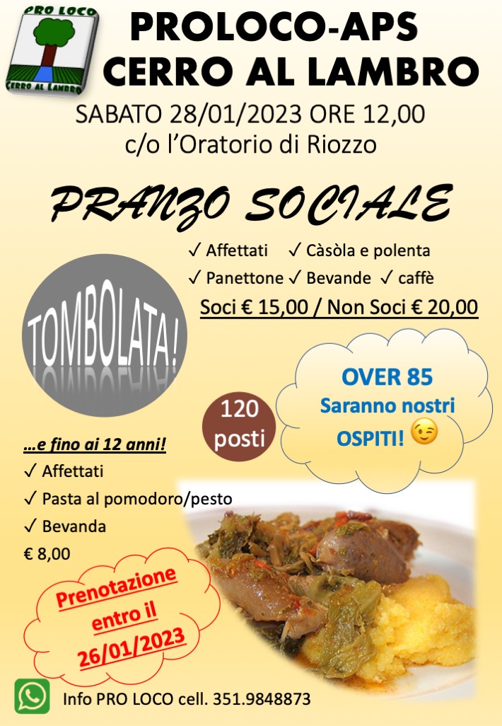 Pranzo Sociale 28 Gennaio 23